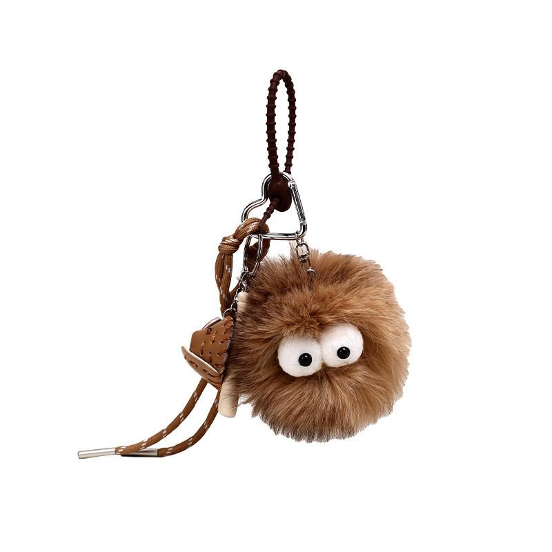 Big Eyed Fox Plush Keychain Baseball Style With Nylon Rope Design For Gift Ideas