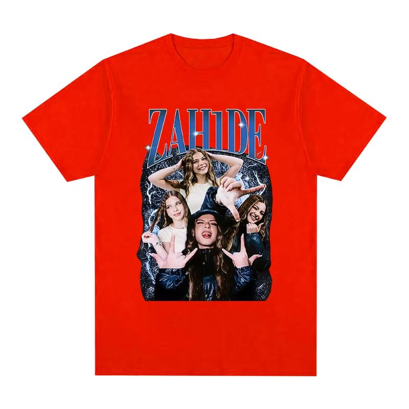 Zahide Merch Graphic Print Tshirt Unisex Women Fashion Hip Hop T Shirts Cotton Casual Oversized Short Sleeve Tshirts Streetwear