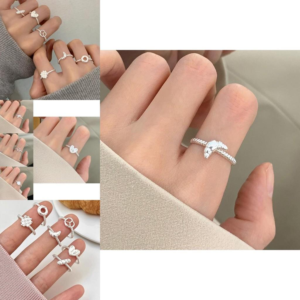 Chic And Unique Korean Style Open Ring For Women With Adjustable Design And Fashionable Heart Shaped Features