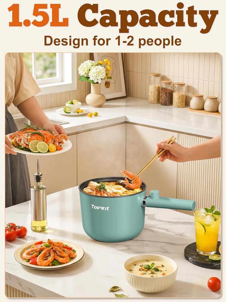 Hot Pot Electric with Steamer,Cooker, Non- Portable Cooking Pot, Electric Cooker with Dual Po