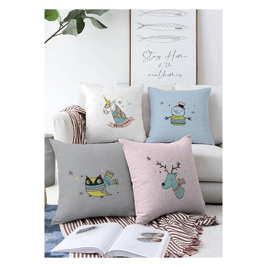 Набор чехлов для подушек с цифровой печатью из 4 предметов