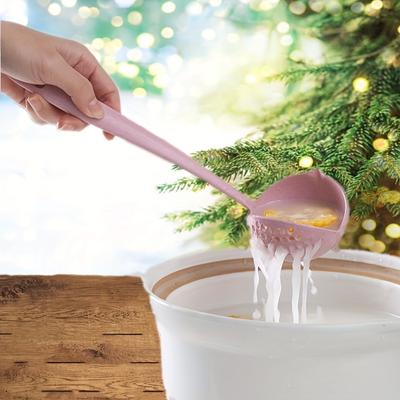 1 шт. Ложка для супа из пшеничной соломы с длинной ручкой и ситом - кухонная утварь для приготовления и подачи супа, рагу и многого другого