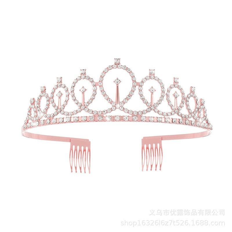 Корона с цифрой на первый день рождения, повязка на голову с водными бриллиантами, аксессуар для волос-шар, противоскользящая, украшение для торта, сплавная повязка для волос