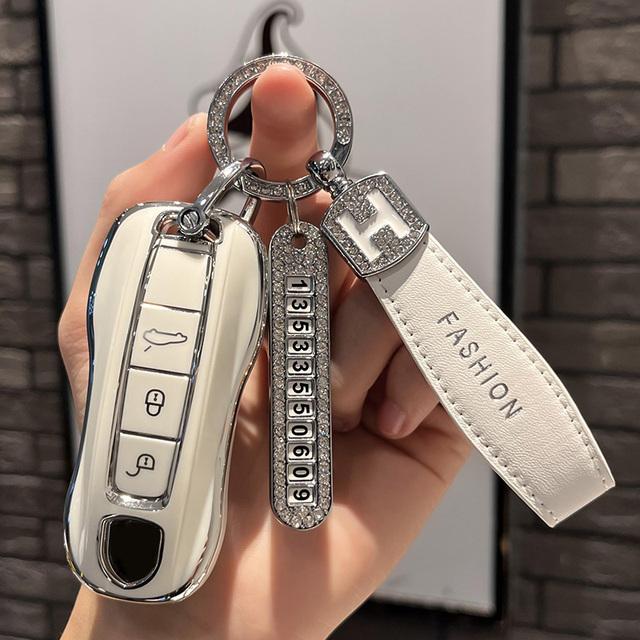 Чехол для ключей из ТПУ с 3 кнопками, брелок для Porsche Panamera Cayenne 971 911 9YA Macan Boxster, автомобильные аксессуары