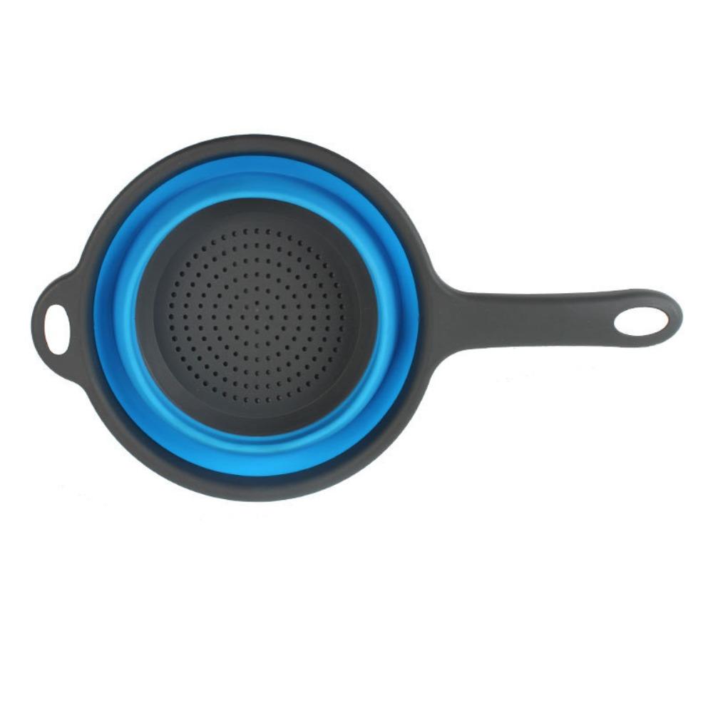 Collapsible Design Silicone Colander With Handle Kitchen Colander  For Draining Fruit