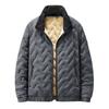 Мужская хлопчатобумажная куртка осень-зима толстая теплая плюшевая подкладка воротник-стойка карман на молнии с длинными рукавами повседневное повседневное однотонное мужское повседневное пальто