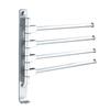 4-Arms Swivel Towel Bars Rotatable Towel Rack Hanger WithWall Mounted Storage Rack with Hooks Bathroom Swing Shower Towel Shelf