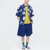 Uniqlo X MARNI Рубашка с коротким рукавом с цветочным принтом Мужские рубашки Темно-синий 449637-68