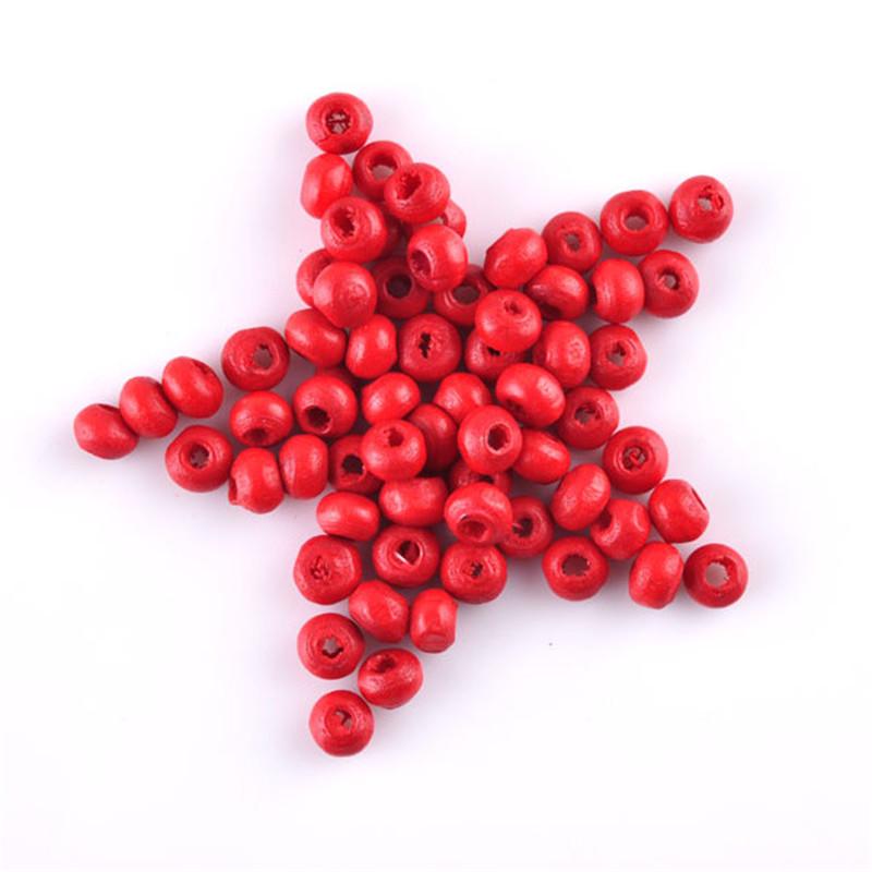 Разноцветные свободные круглые натуральные деревянные бусины для изготовления ювелирных изделий, детские погремушки, соска, фурнитура из бисера