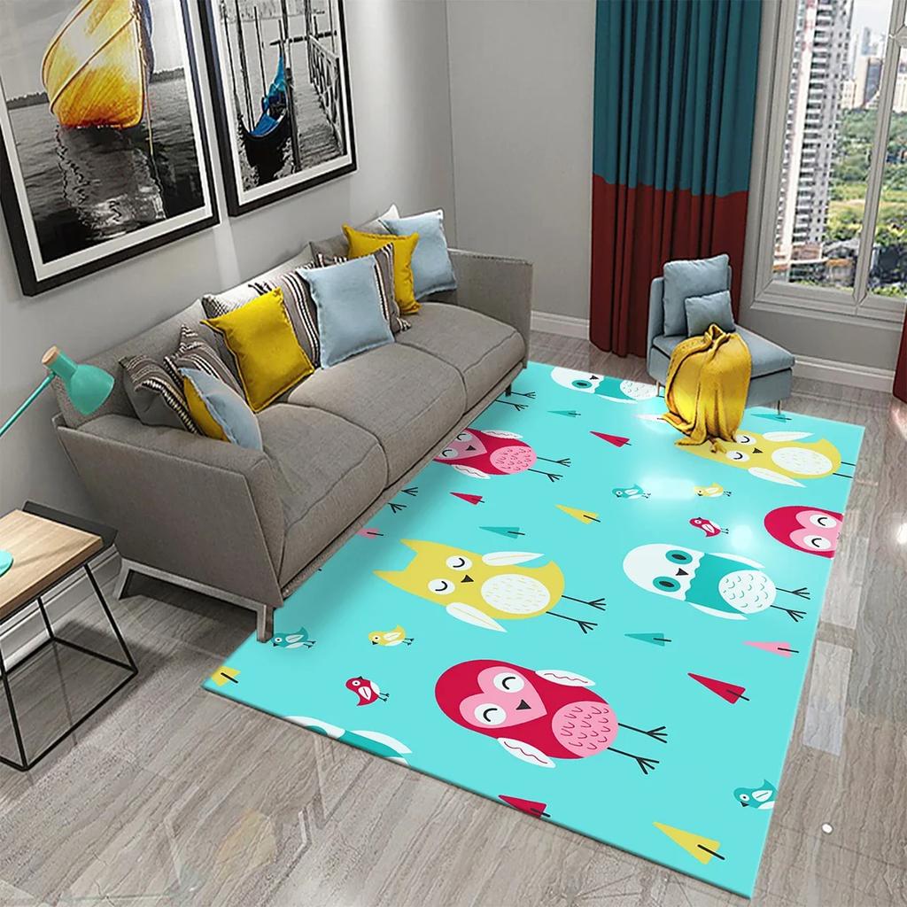 Прекрасный ковер с мультяшной совой для декора спальни, гостиной, коврик для пола, ковер для прихожей, милые коврики с животными, кухонный коврик, ванный коврик с противоскользящим покрытием