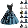 Women's Floral, Colour Block Patchwork, Gradient Print Sexy Strapless Punk Vintage Dresses