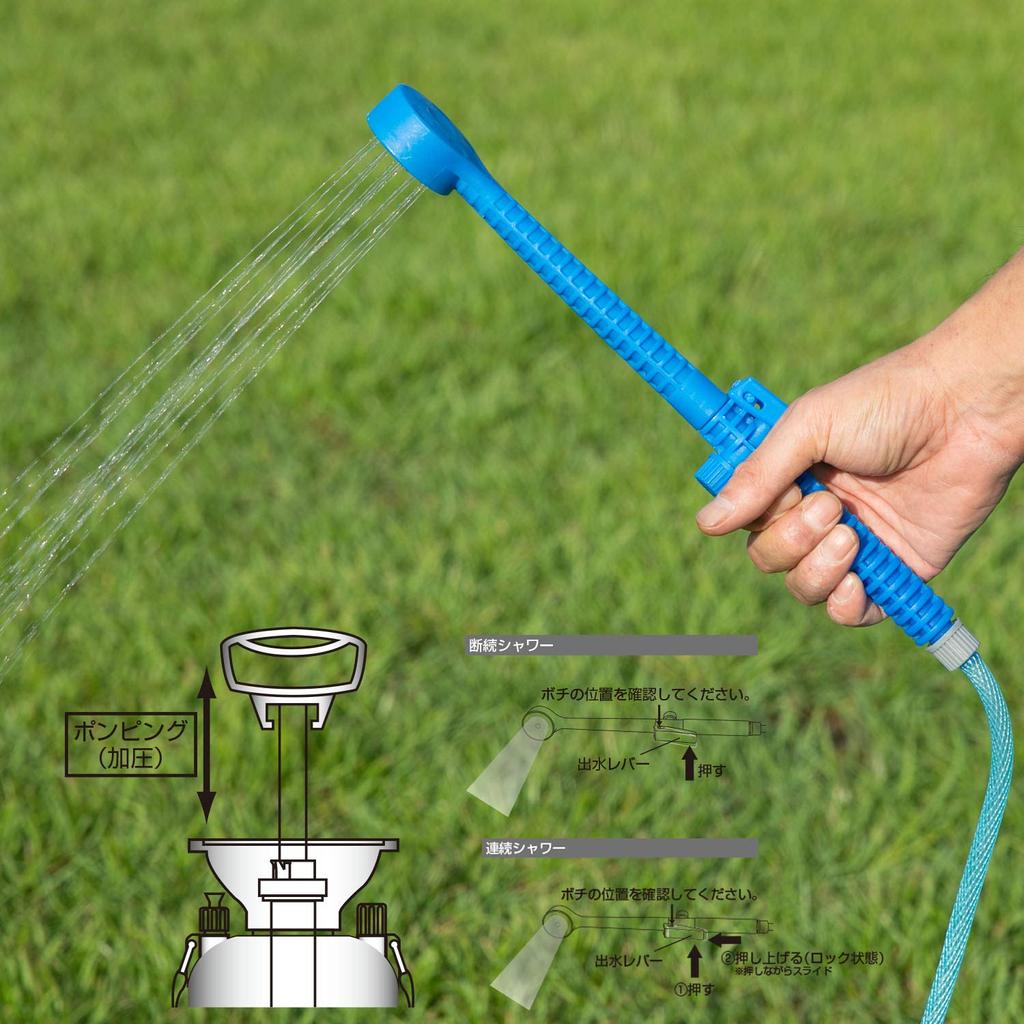 BUNDOK MOLUSKO Спрей для душа 16 л Портативный простой душ для уличного морского спорта S Blue & MS-34