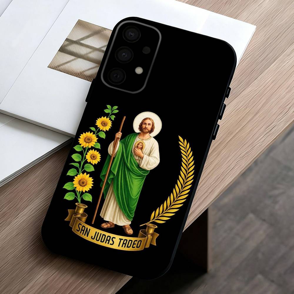 S-San-N J-Judas T-Tadeo-O ART Чехол для телефона Для Samsung Galaxy A73,A72,A71,A70,A53,A52,A51,Другие Мягкий черный чехол