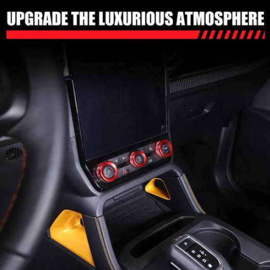 For Ford Ranger -2025 Red Volume Tune Knob Air Conditioner Knob Cover Trim