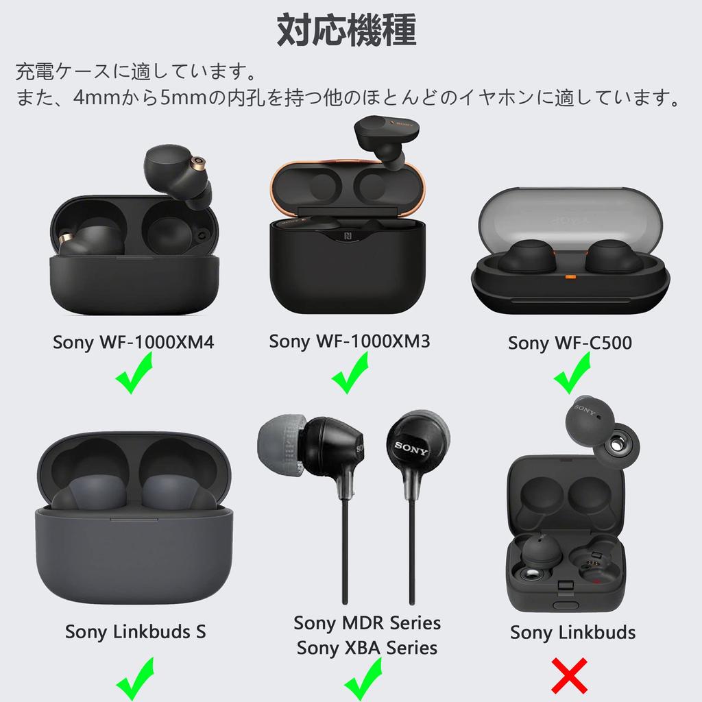 KASOTT Sony Ear Tips Ear Tips for Series Earphones Ear Caps Made of Urethane Memory Foam Earphone Covers Is Reducing Noise Improving Sound Quality