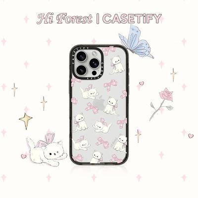 CASETIFY Серия Forest Morning Чехол для телефона с бантом и кошкой, противоударный