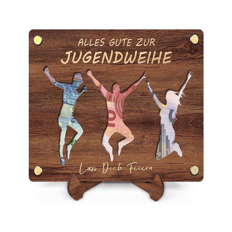 1PC Birthday/Wedding Friend Friendship Gifts Graduation DIY Wooden Photo Frame With Bracket Creative Greeting Card Money Clip