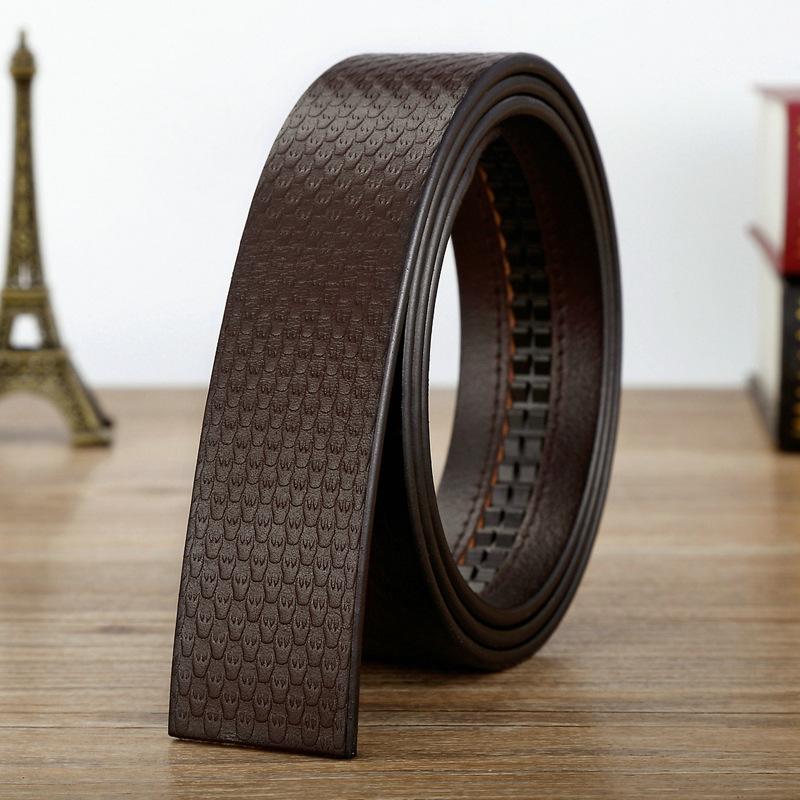 Ремень без оголовья, мужская автоматическая пряжка, без свинца, натуральная кожа, полоска из коровьей кожи первого слоя, ремень без пряжки, легкий ремень, пряжка на корпус