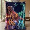 Neon Dinosaur Storm Theme blanket Lightweight Warm Flannel Blanket Decorative Throw Blanket for Home Decoration