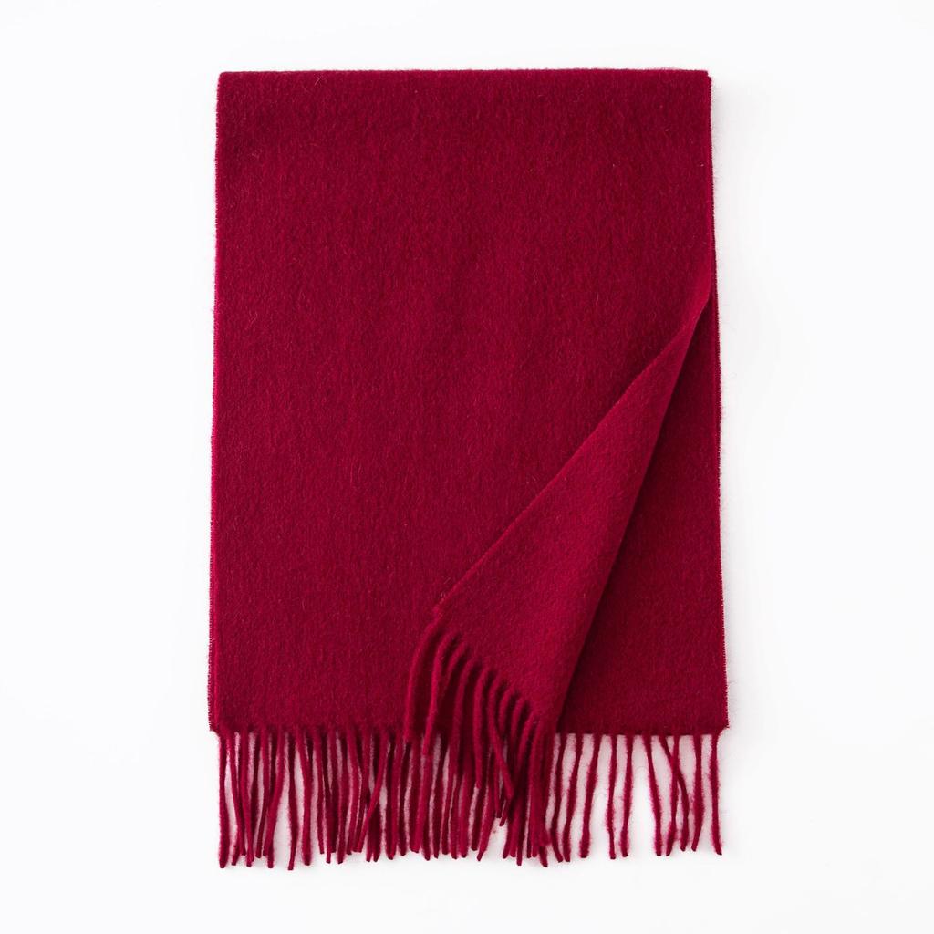 Thickened Autumn and Winter Plaid 100 Wool Scarf Atmosphere Women's All-match Fashion Warm Wool Scarf Comfortable Shawl