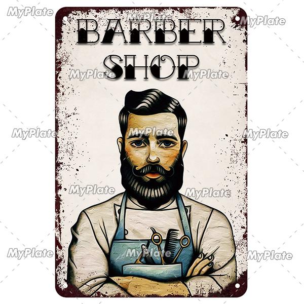 Винтажный постер парикмахерской, металлическая табличка, жестяная табличка, настенные поделки, ретро-декор для дома, украшение, подарок