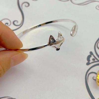 Креативный женский браслет в форме лисы, элегантный открытый регулируемый браслет, гальваника, простой браслет, ювелирное изделие, подарок