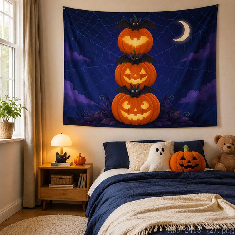 Round Moon Withered Trees Bat Dark Tapestry Tea Room Quiet Atmosphere Living Room Background Wall Room Decoration