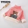 Children's Sweaters, Autumn and Winter Children's Clothing with Thick Velvet Insulation, Knitted Sweaters, Woolen Sweaters, Baby Base Shirts, Gloves