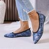 2024 Новая модная универсальная женская обувь на плоской подошве с острым носком Весна и Осень Популярная женская джинсовая обувь без застежек