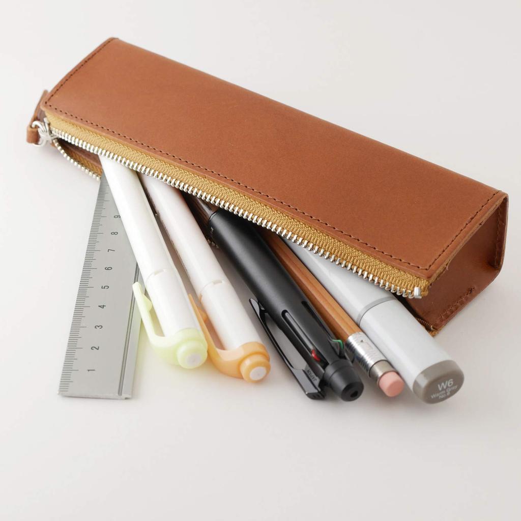 Пенал из итальянской кожи размера M, кожа BT, темно-коричневый [надевающийся] INL-4005