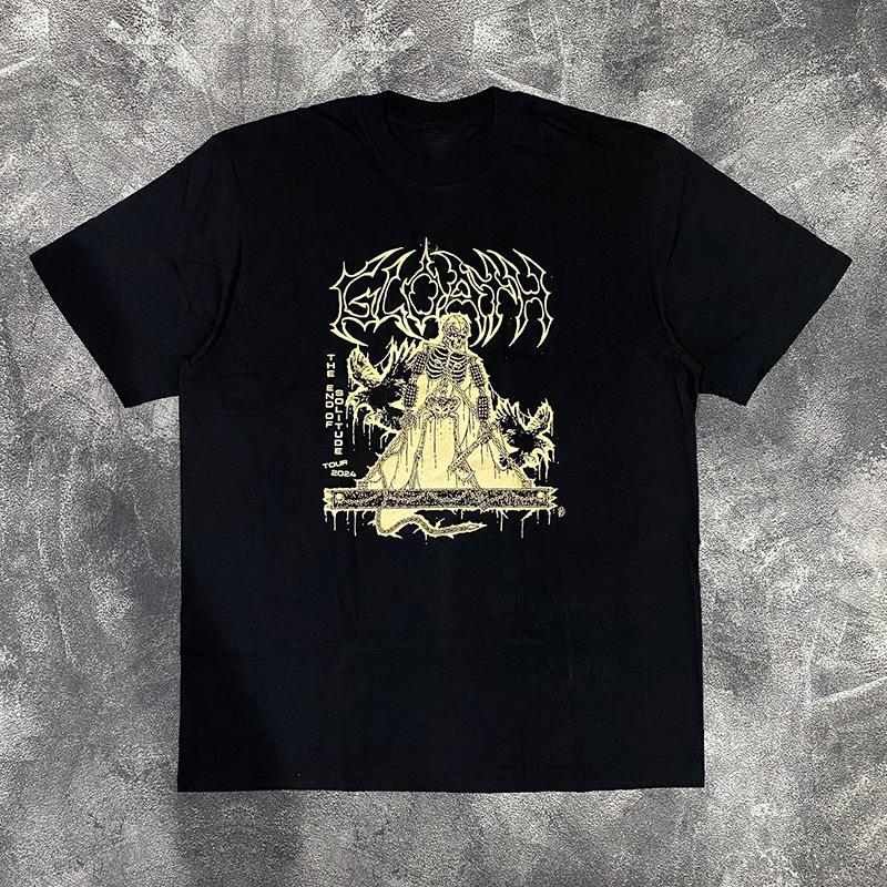 Y2K Cotton Tshirt Men Hip Hop Clothes Harajuku Graphic Print EMO Summer Short Sleeve Top Punk Rock Goth Streetwear