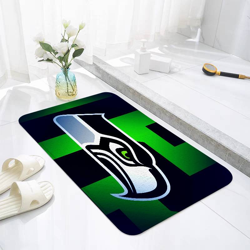 S-Seattle Seahawks Carpet Bathroom Anti-slip Mat Door Mat Home Decoration Mat Entrance Door Mat Scratch-resistant Door Mat