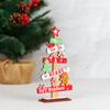 Christmas Home Decoration, Colorful Wooden Christmas Table Setting, Cartoon Claus Wooden Ornaments