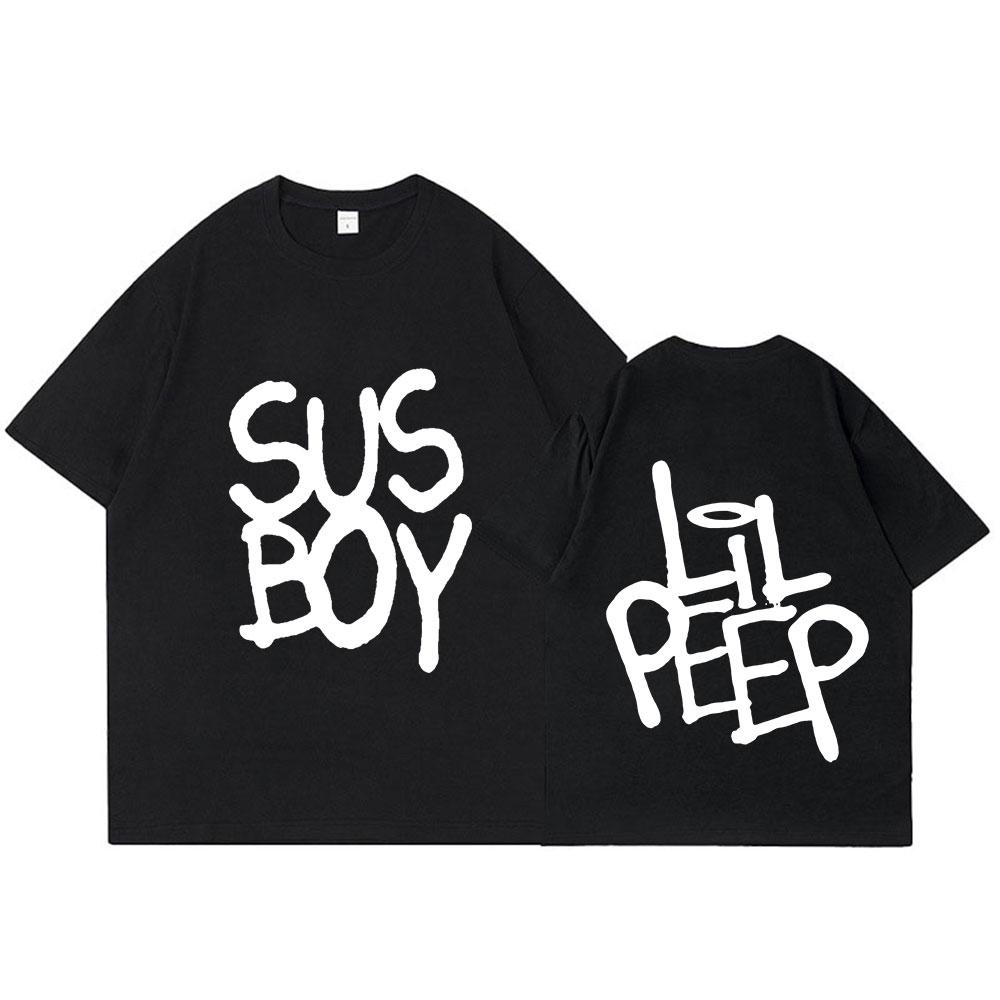 Горячий рэпер Lil Peep Sus Boy Розовая футболка Унисекс Мода Хип-хоп Футболка с коротким рукавом Высококачественная Оверсайз Хлопковая футболка
