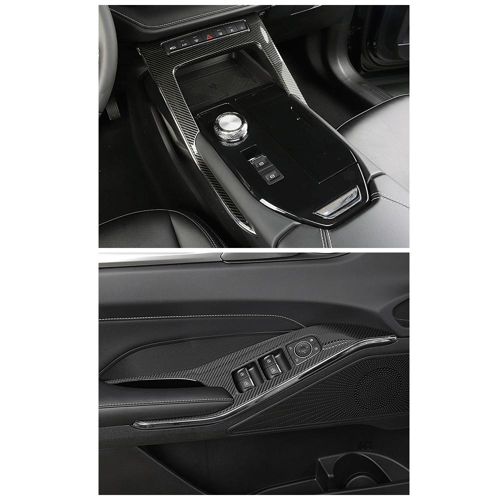 Для Haval H6 3-го поколения 2022 года отделка центральной консоли автомобиля, изменение цвета углеродного волокна, украшение из нержавеющей стали