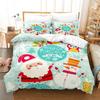 Комплект пододеяльника Санта Клауса, Супермягкий пододеяльник из микрофибры, Размер кинг, Новогодние подарки, Рождественские украшения, Постельный комплект