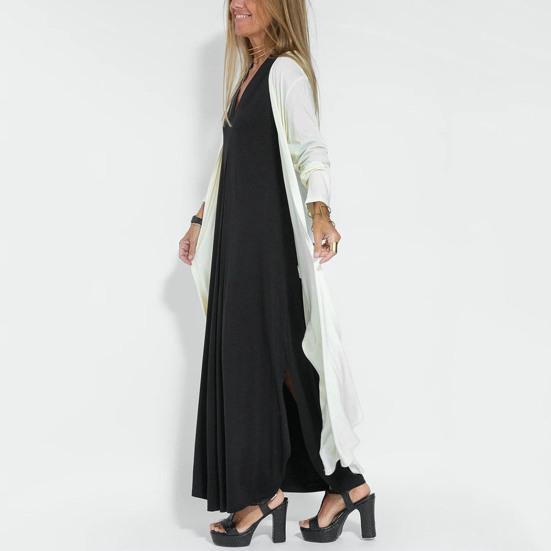 Женские повседневные свободные платья Элегантное офисное женское длинное платье Модное летнее платье без рукавов с осенним кардиганом с длинными рукавами