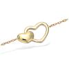[L1289] - Gold Plated 'Love' Bracelet - 15x9 Mm