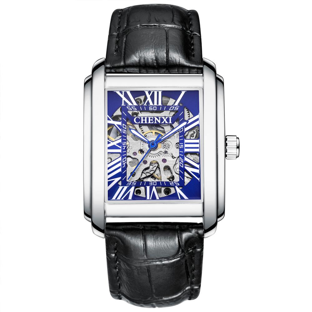 CHENXI Fashion Rectangle Watch Men Casual Watches Waterproof Automatic Mechanical Wristwatches Men Skeleton Watches Reloj