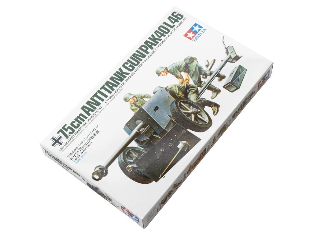 Tamiya 1/35 Military Miniature Series No. 47 German Army 75mm Anti-Tank Gun Plastic Model 35047