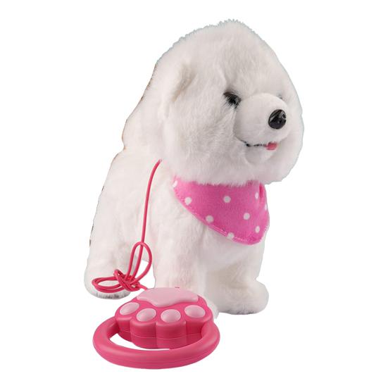 Interactive Walking Plush Puppy Toy with Touch Sensing Tongue Licking Motion Lifelike Sounds Electric Dog Plushie with Leash Simulation Stuffed