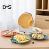 Unbreakable Stackable Plastic Snack Plates with 2 Sections - Set of 8 In Multiple Colors