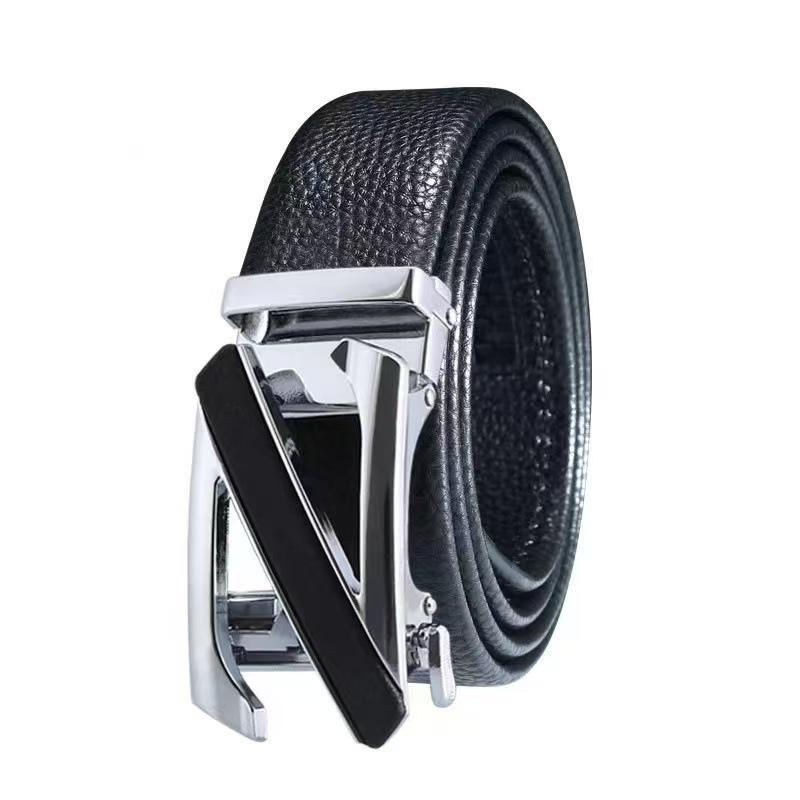 Мужской ремень с автоматической пряжкой, ремень из искусственной кожи, классический трендовый ремень