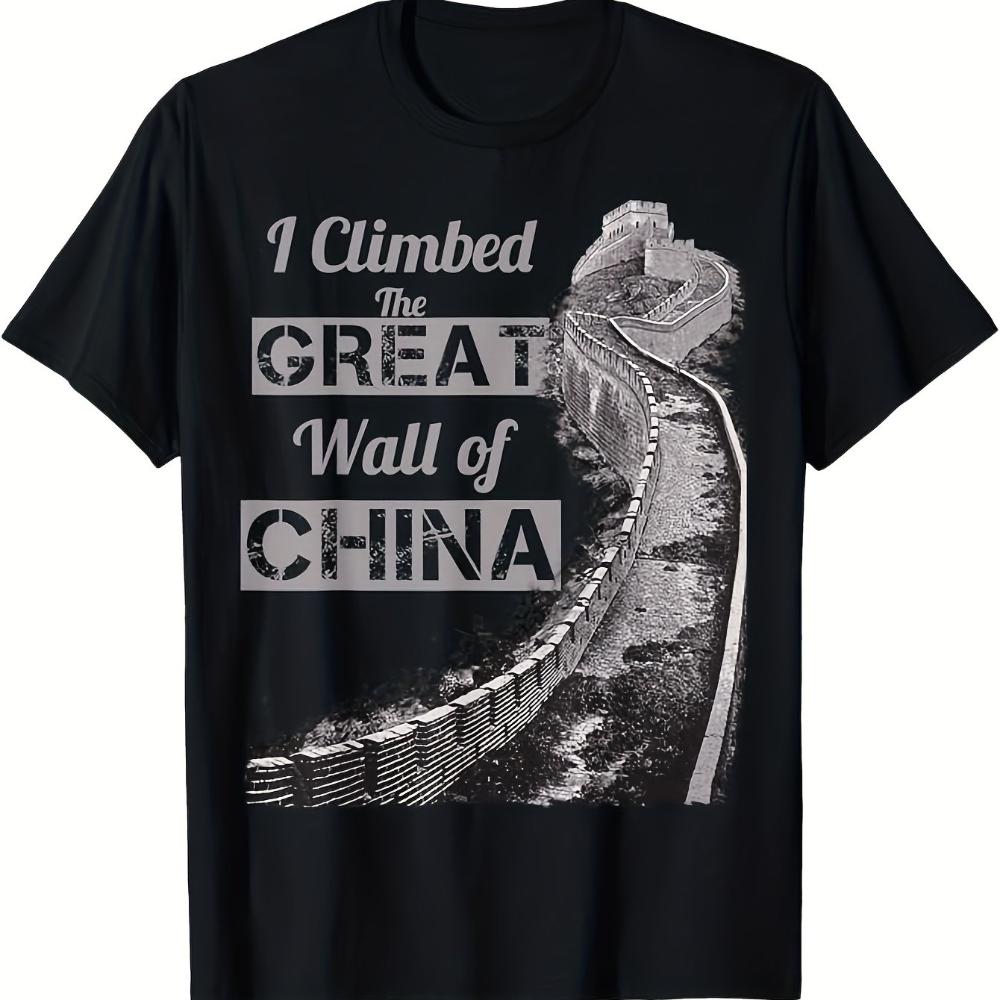 Best Choice for UnisexS TShirt Featuring The Great Wall of China Casual ShortSleeve Round Neck Tee