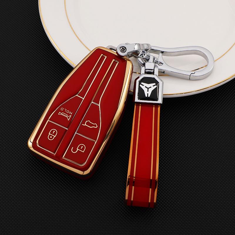 Elegant Hongqi HS5/HS7/H5/H9/E-HS9 Key Case with Buckle – Premium Protective Shell for Men and Women