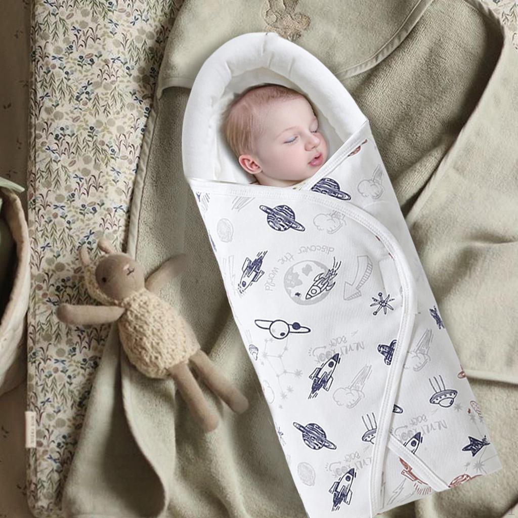 Baby Swaddle Wraps with Hat for Bath Pool Beach Shower Cartoon Sleep Blanket Pink