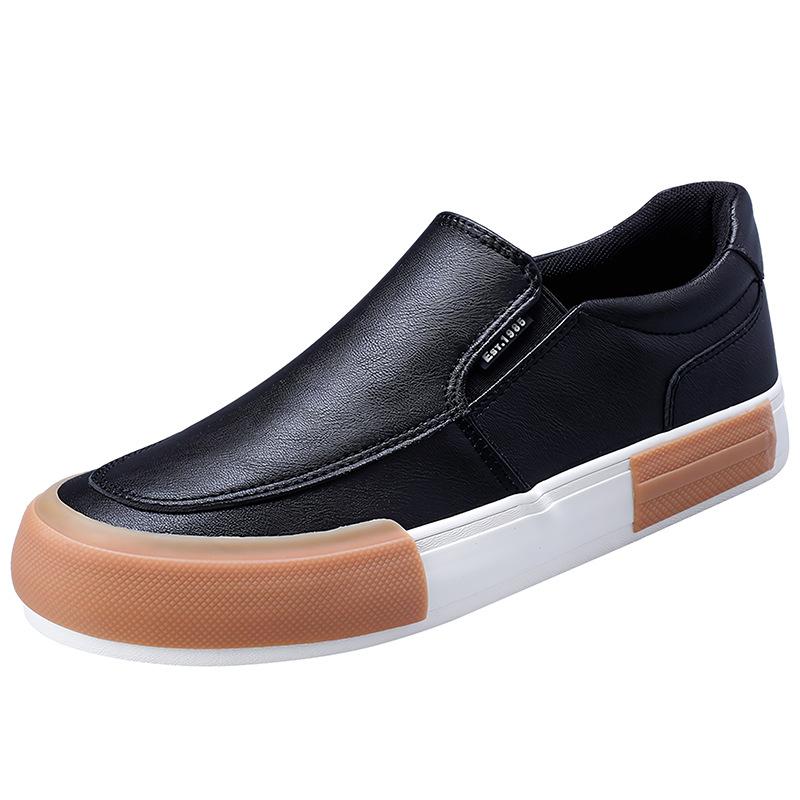 New Spring Men's Shoes Comfortable and Versatile Trendy and Fashionable Casual Leather Shoes Niche Design Lazy Shoes
