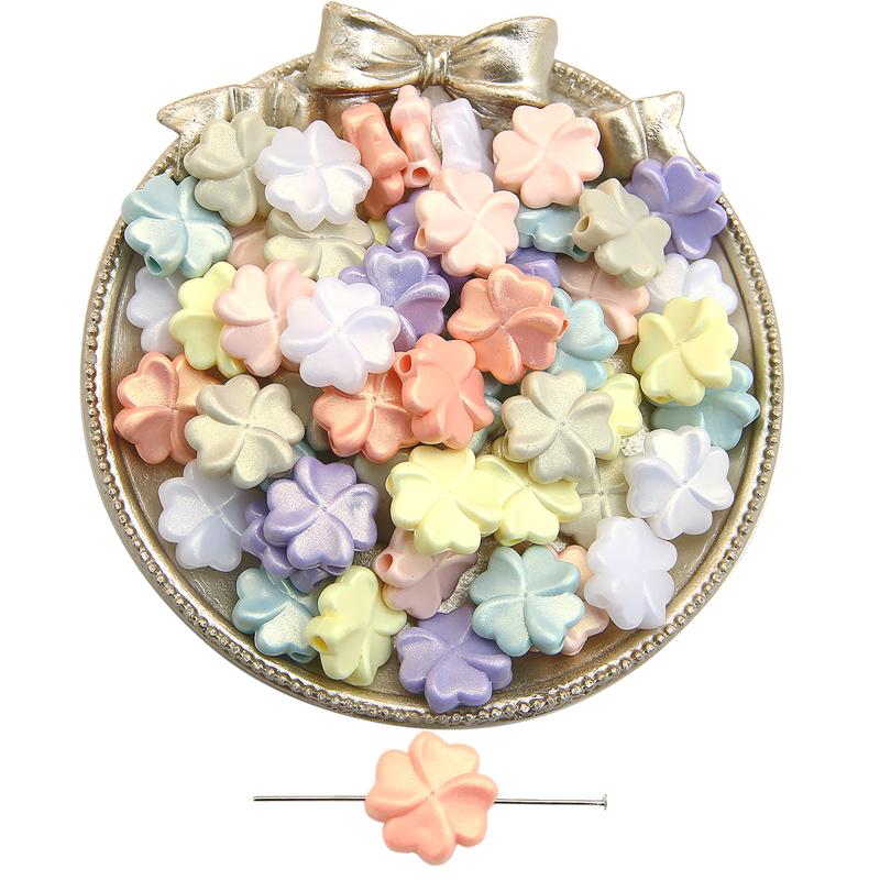 30 шт. акриловые разноцветные бусины с цветами и листьями для DIY ожерелье, браслет, серьги, изготовление ювелирных изделий, аксессуары для рукоделия