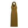 2025 Women's Spring Fashion Halter Neck Midi Dress - European & American Style