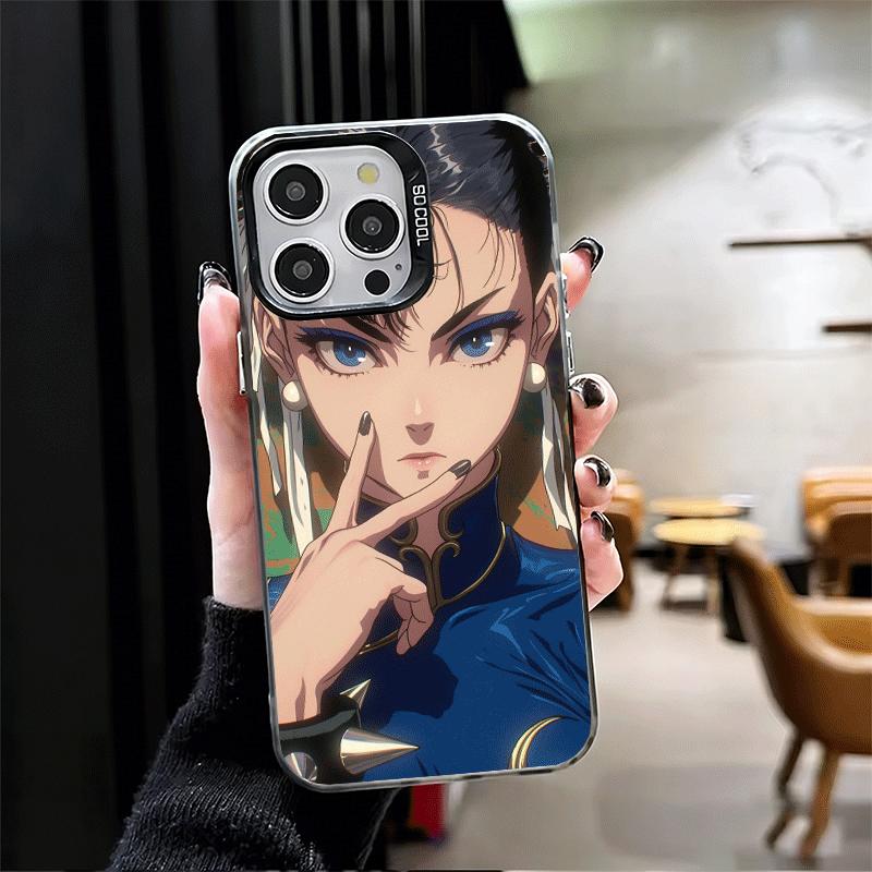 Мягкий чехол ChunLi S-Street F-FighterS для iPhone 15 16 17 Pro Max 17Air 16E 14 Plus 13 12 Mini Ударопрочный чехол Задняя панель